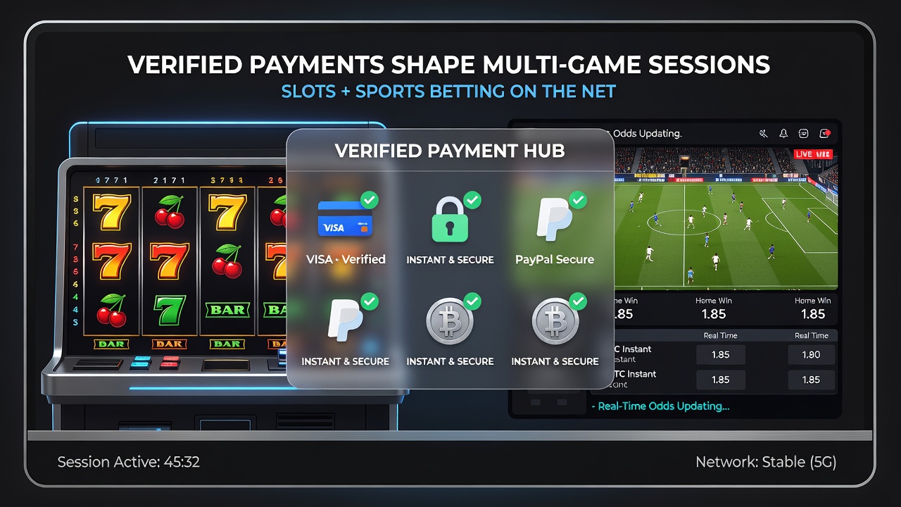 Gecombineerde sessies waarbij sportweddenschappen en slots via één betaalsysteem beheerd worden