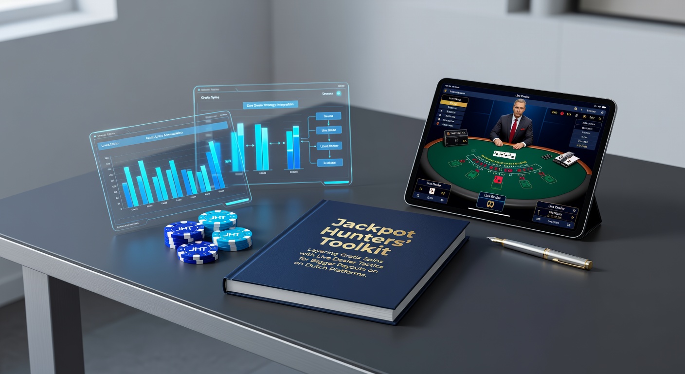 Speler aan een live dealer tafel met slots op de achtergrond, symboliserend de combinatie van gratis spins en live tactieken op Nederlandse casino platforms