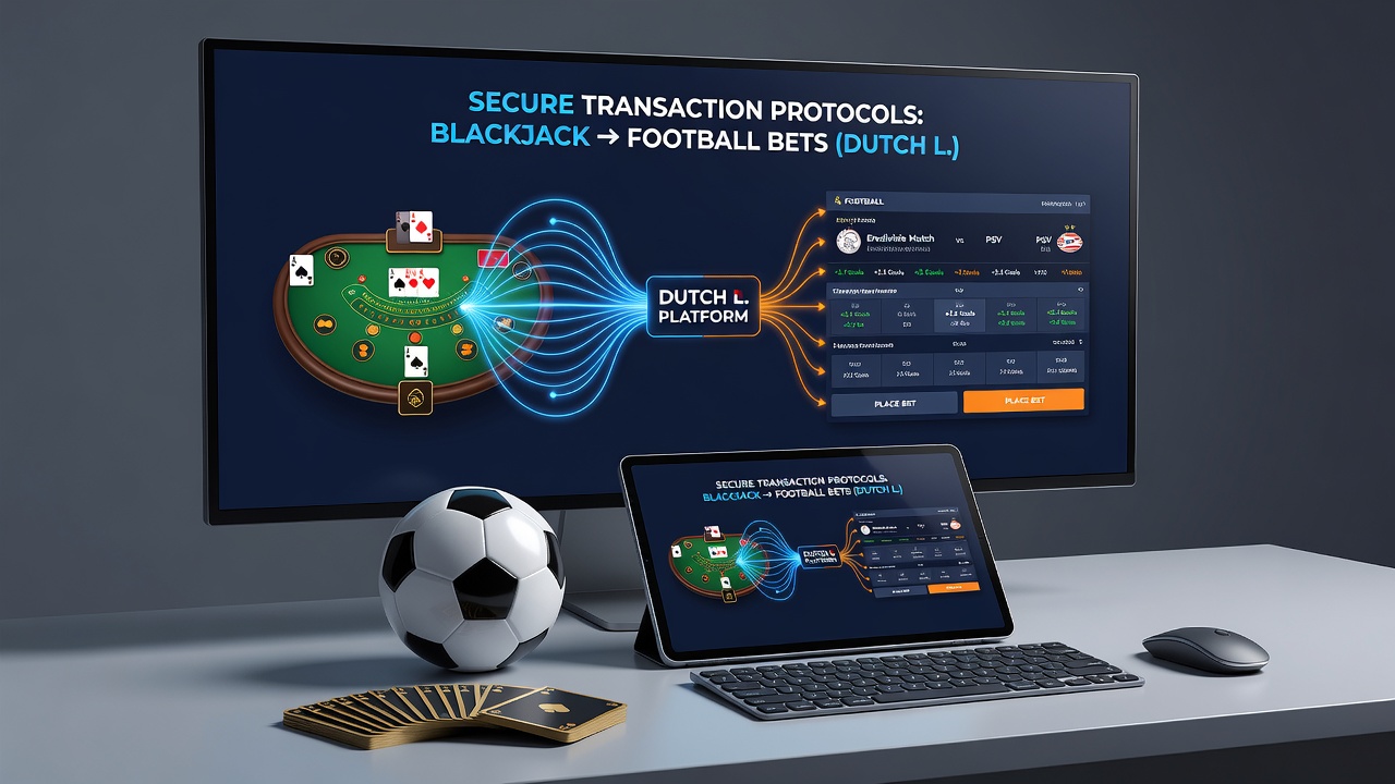 Diagram van transactieprotocollen die blackjack en voetbalbets verbinden op Nederlandse goksites