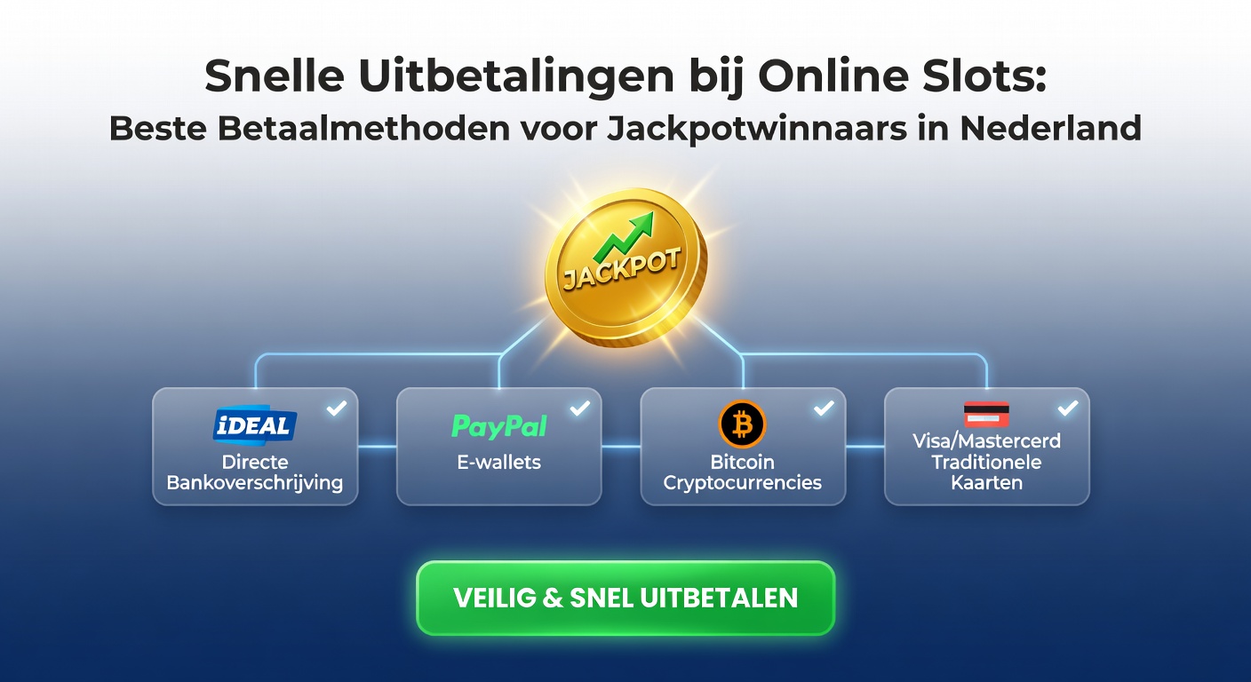 Vergelijkingstabel van betaaltijden voor jackpotuitbetalingen bij Nederlandse slots casino's, met iDEAL en PayPal bovenaan
